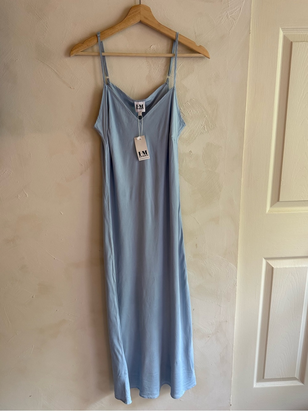 NWT | Hilary MacMillan | Slip Dress Powder Blue Cupro Viscose | Size L